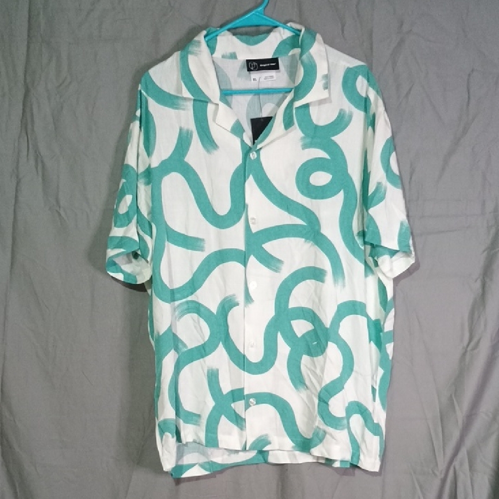 Original Use Teal and White Abstract Shirt
